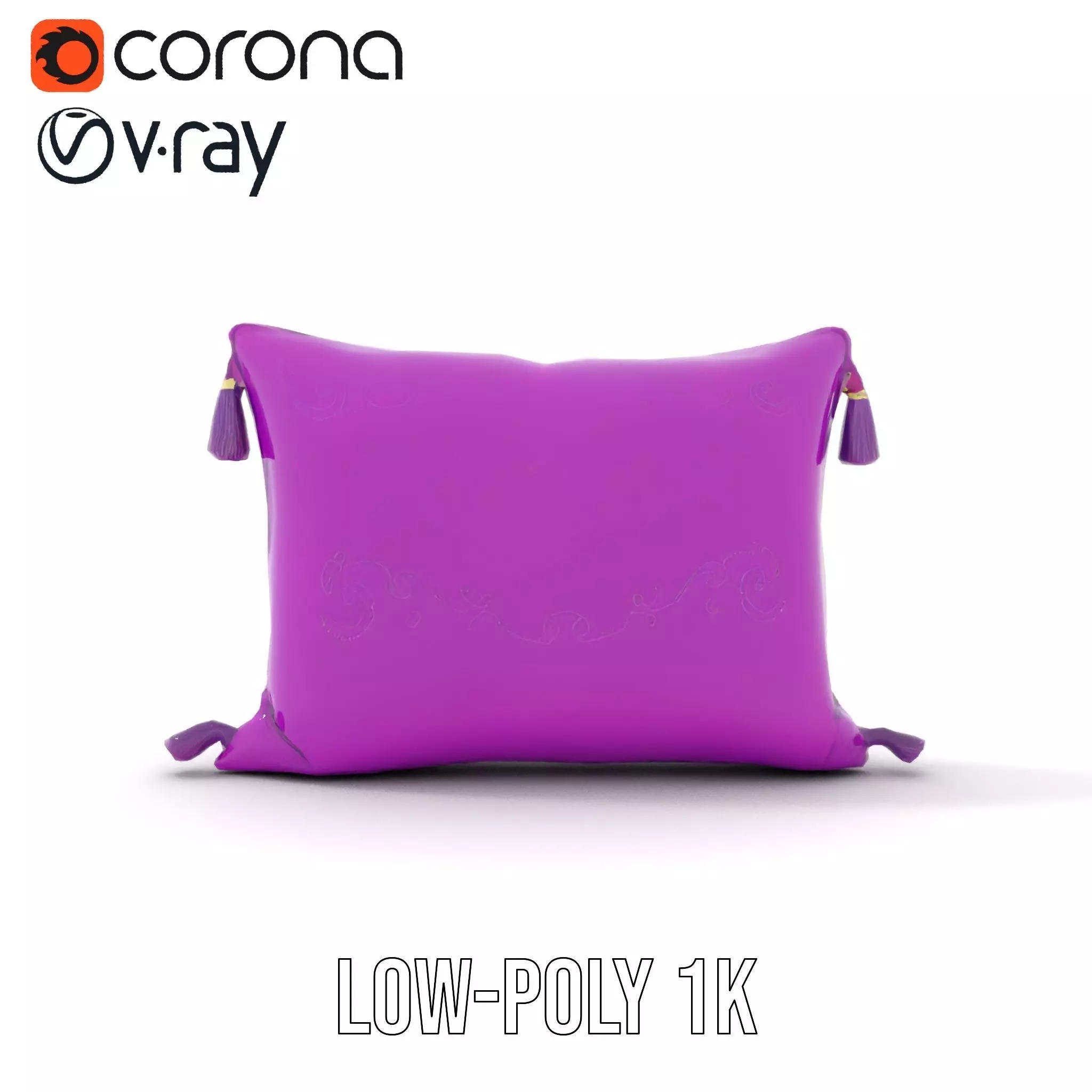 Royal Purple Cushion model pack Low-poly 3D model_9