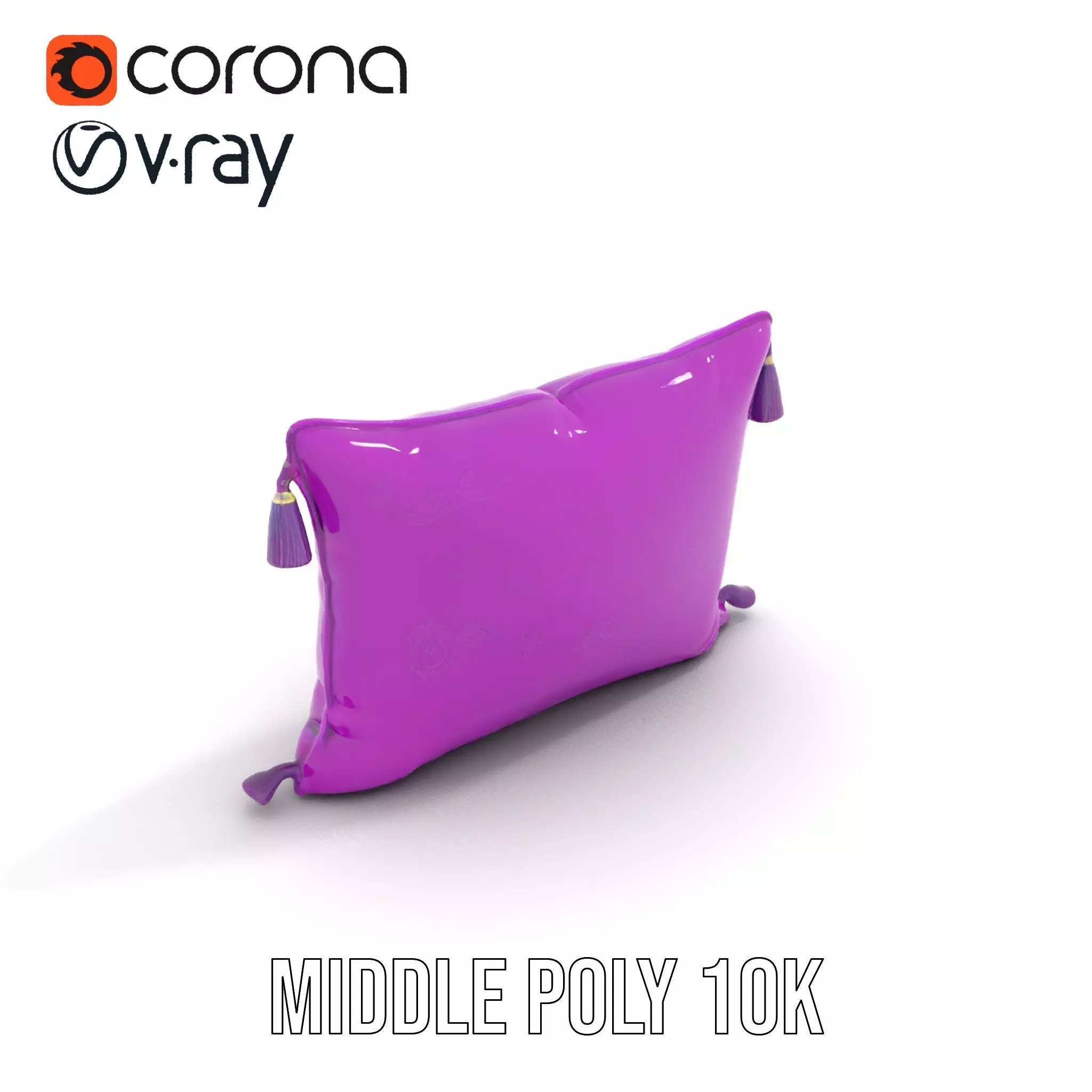 Royal Purple Cushion model pack Low-poly 3D model_5