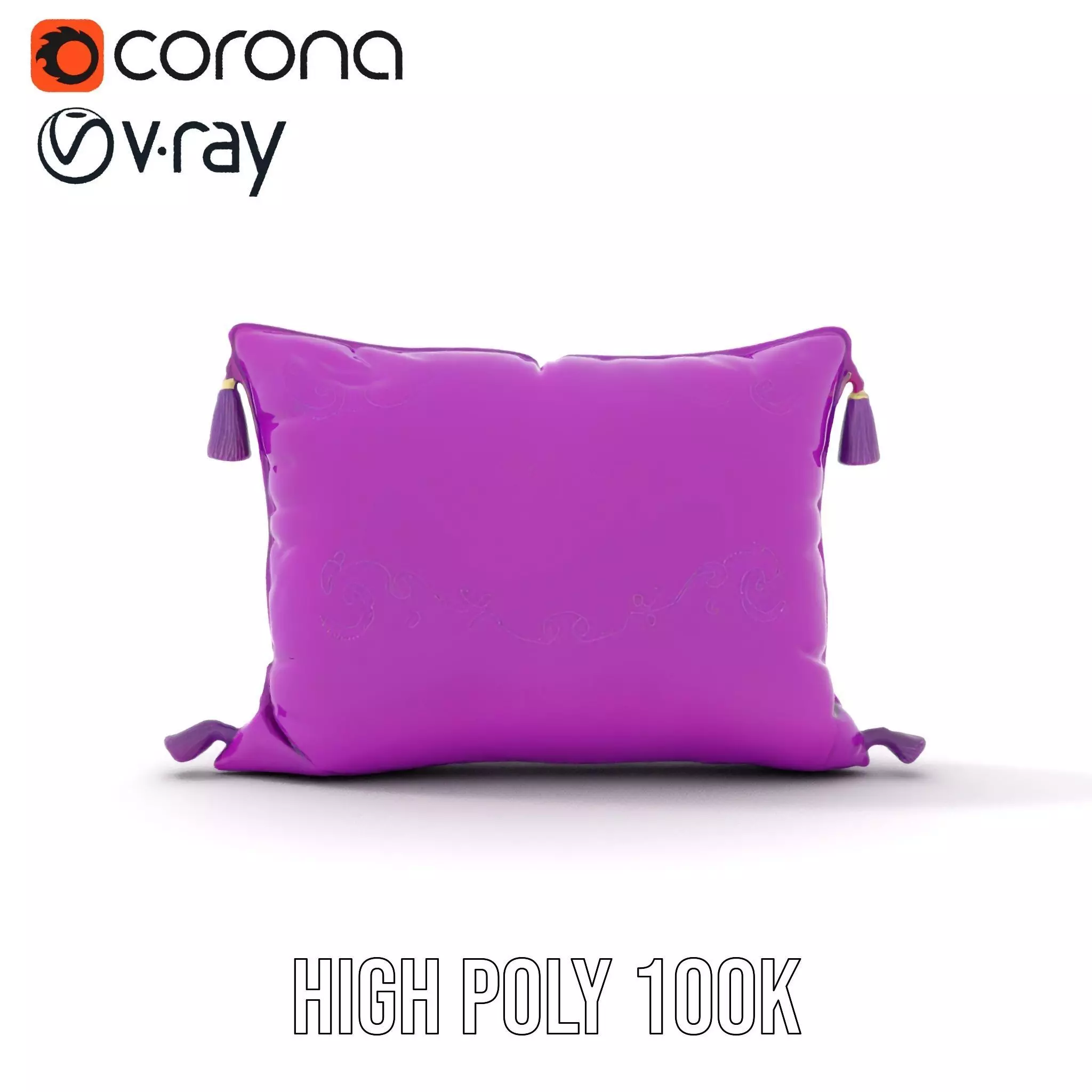 Royal Purple Cushion model pack Low-poly 3D model_17