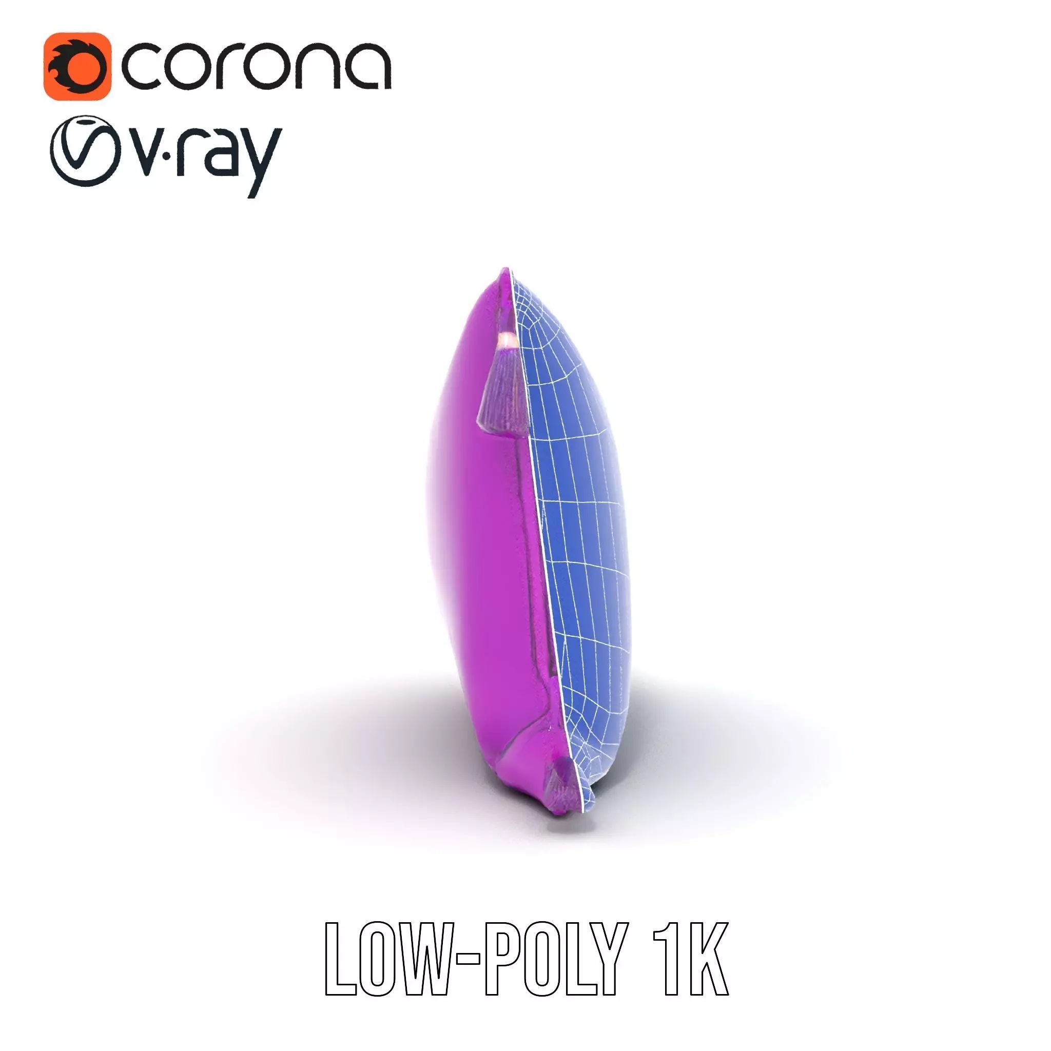 Royal Purple Cushion model pack Low-poly 3D model_31