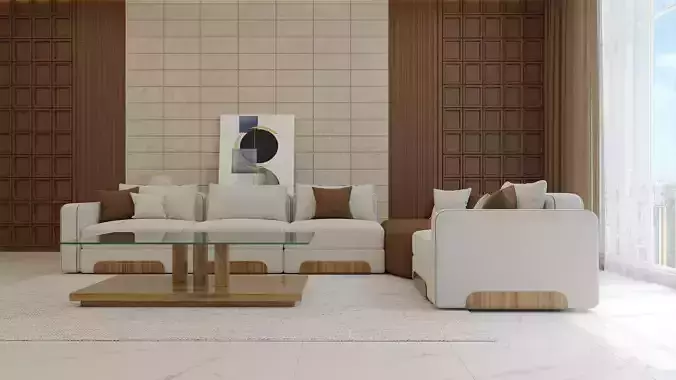 Modern Italian Luxury Sofa Set with Minimal Elegance