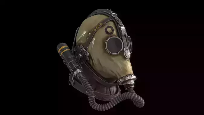 Postapocaliptico Gas Mask Low-poly 3D model
