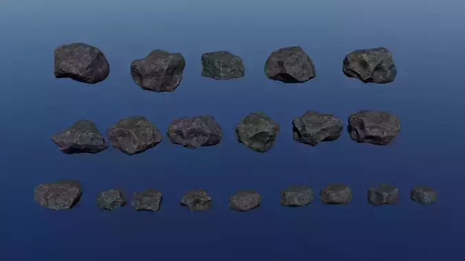 Realistic customizable rocks asset