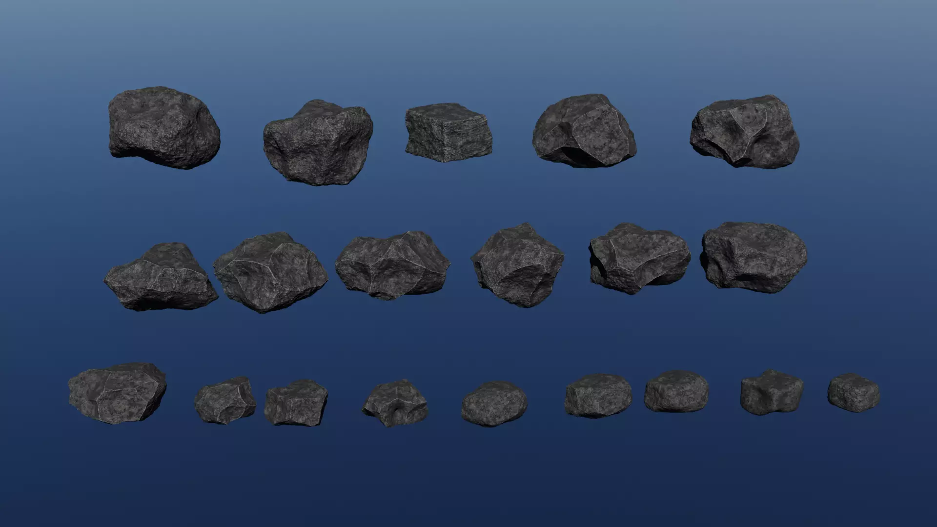 Realistic customizable rocks asset Low-poly 3D model