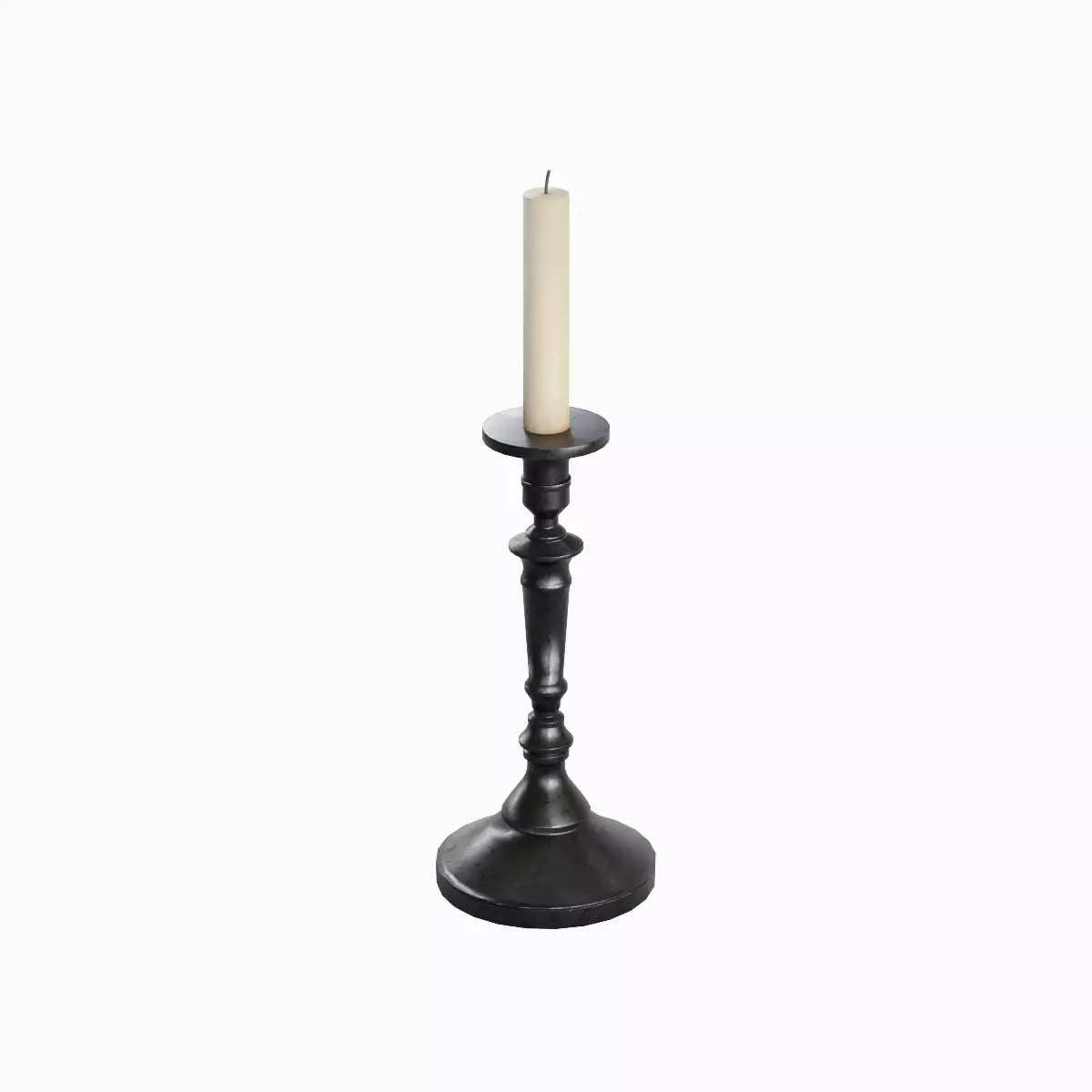 Vintage Candlestick Set Low-poly 3D model_6