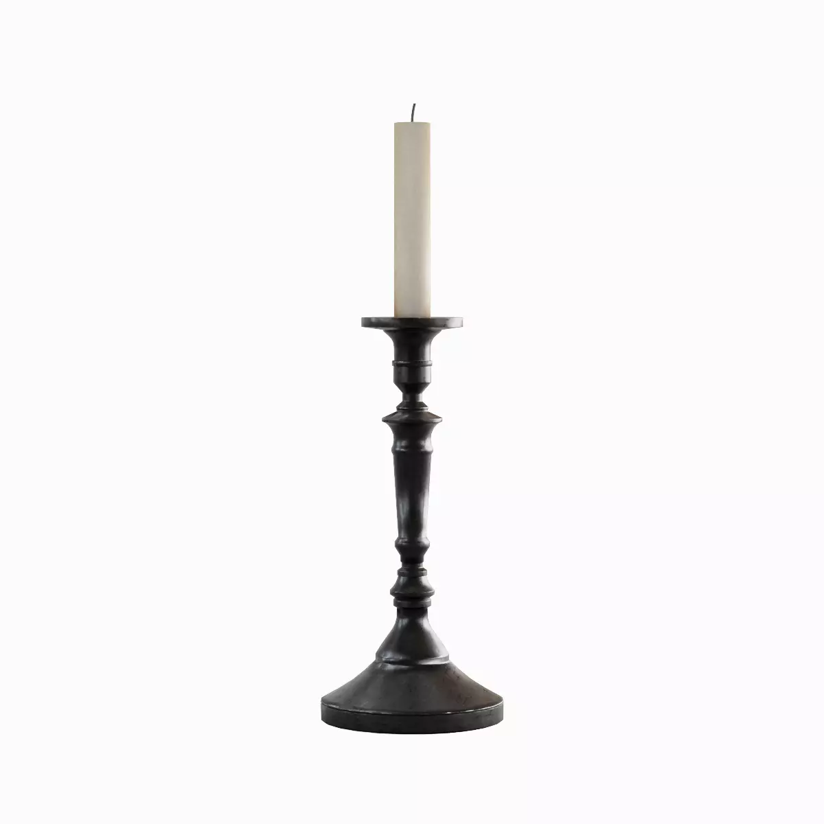 Vintage Candlestick Set Low-poly 3D model_2