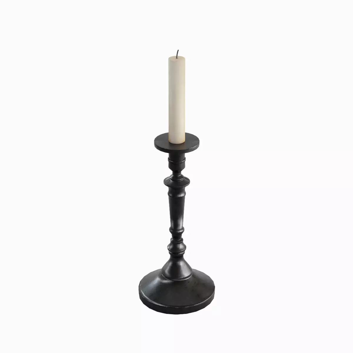 Vintage Candlestick Set Low-poly 3D model_4