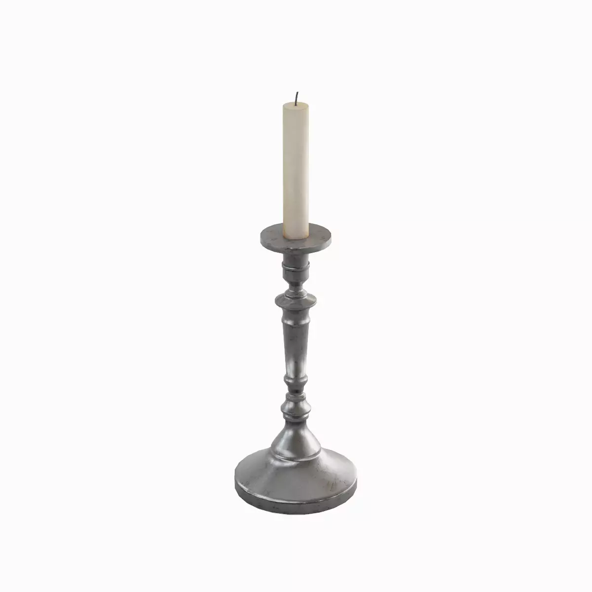 Vintage Candlestick Set Low-poly 3D model_12
