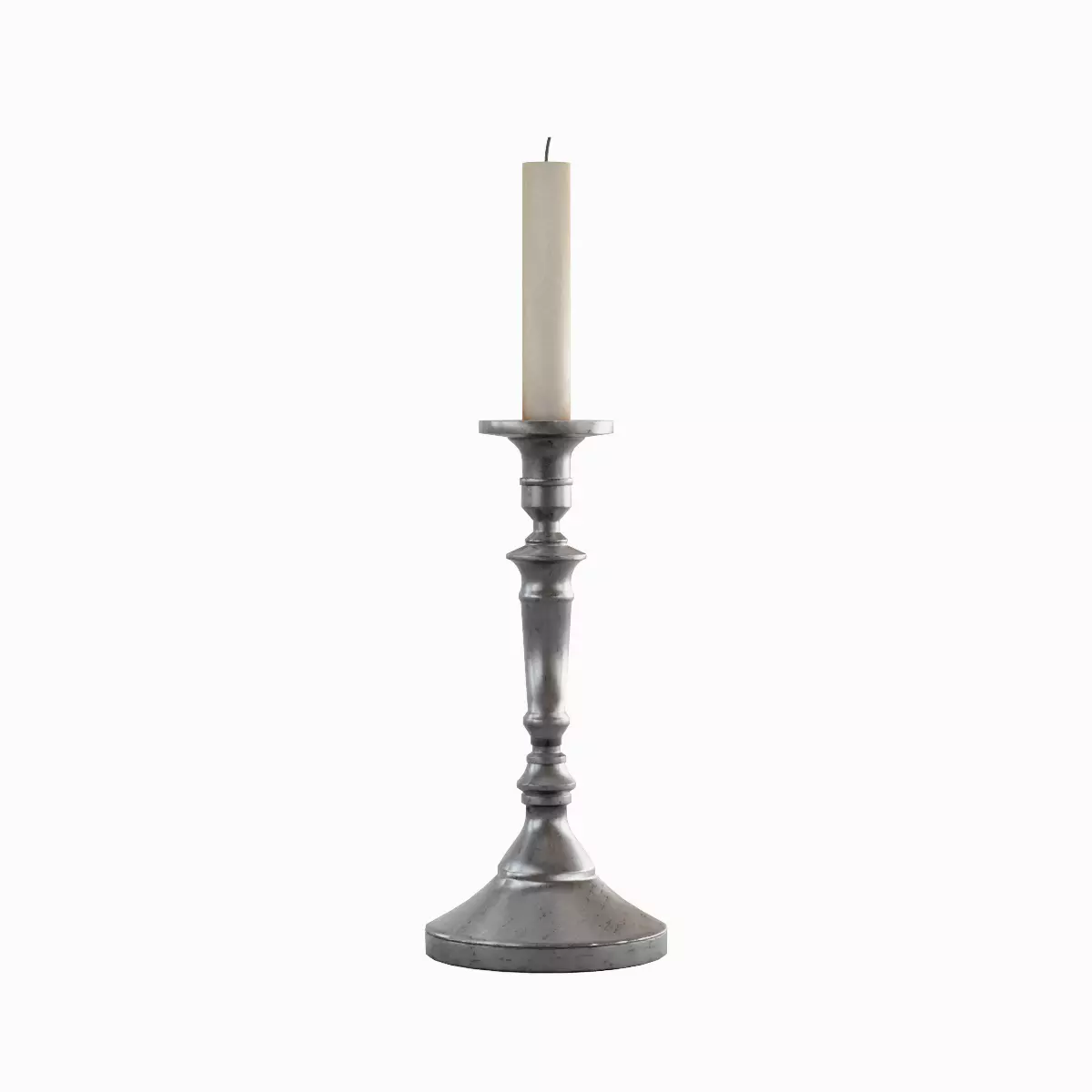 Vintage Candlestick Set Low-poly 3D model_9