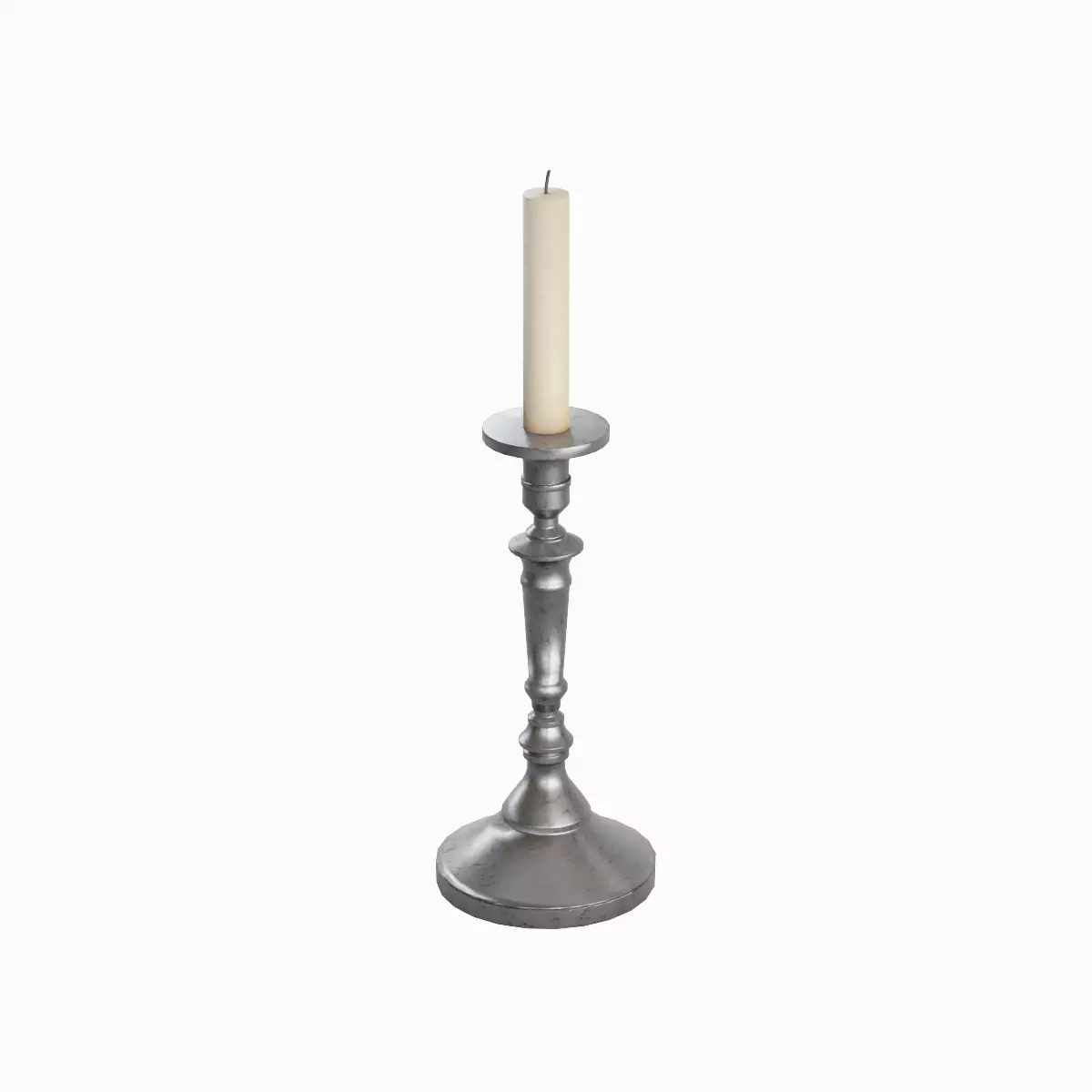 Vintage Candlestick Set Low-poly 3D model_10