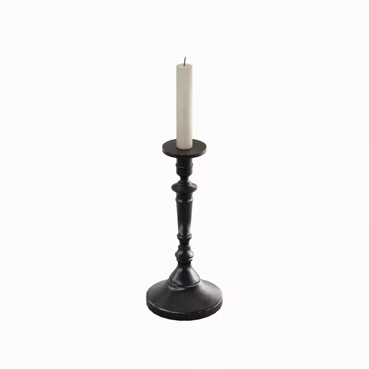 Vintage Candlestick Set Low-poly 3D model_5