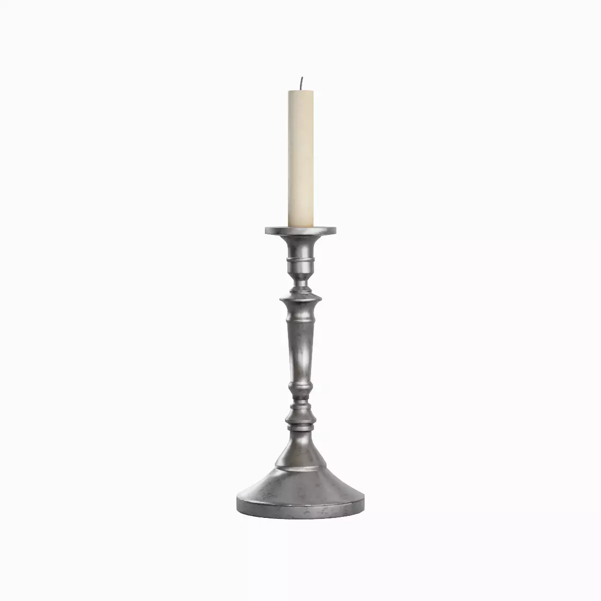Vintage Candlestick Set Low-poly 3D model_7