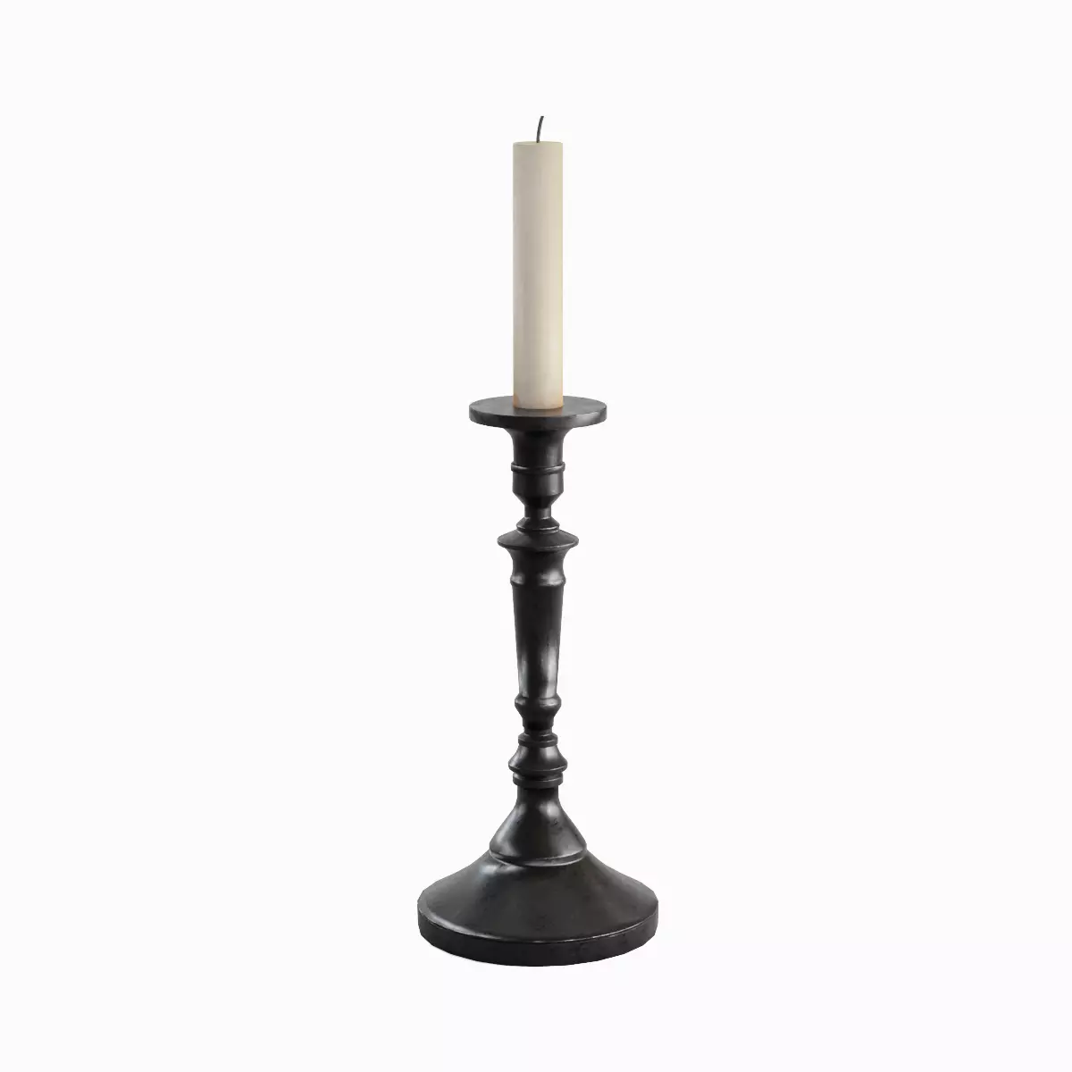 Vintage Candlestick Set Low-poly 3D model_1
