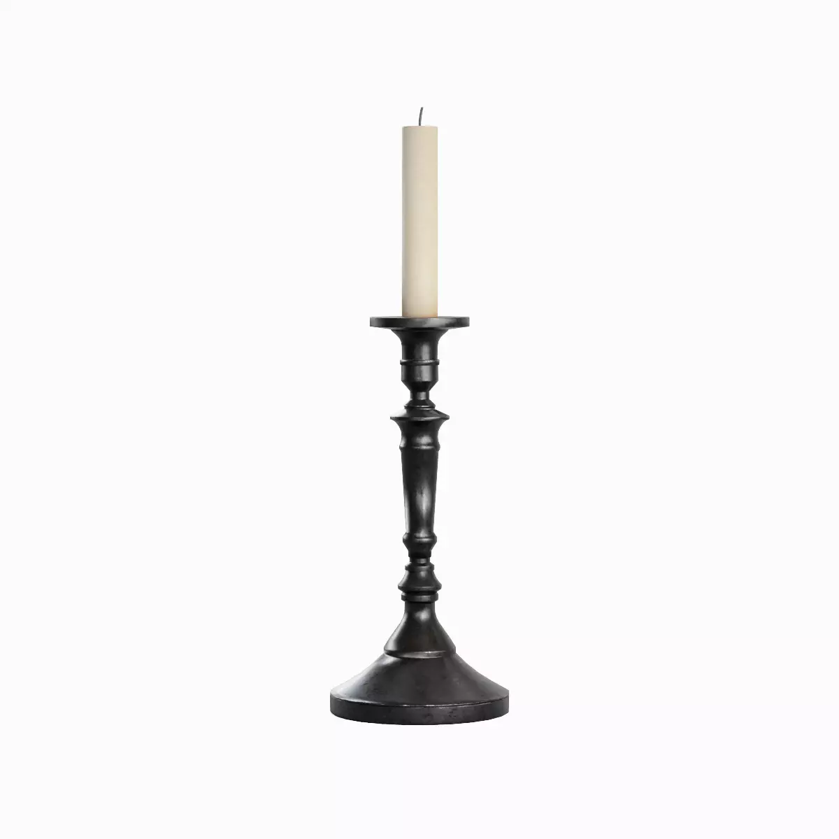 Vintage Candlestick Set Low-poly 3D model_3