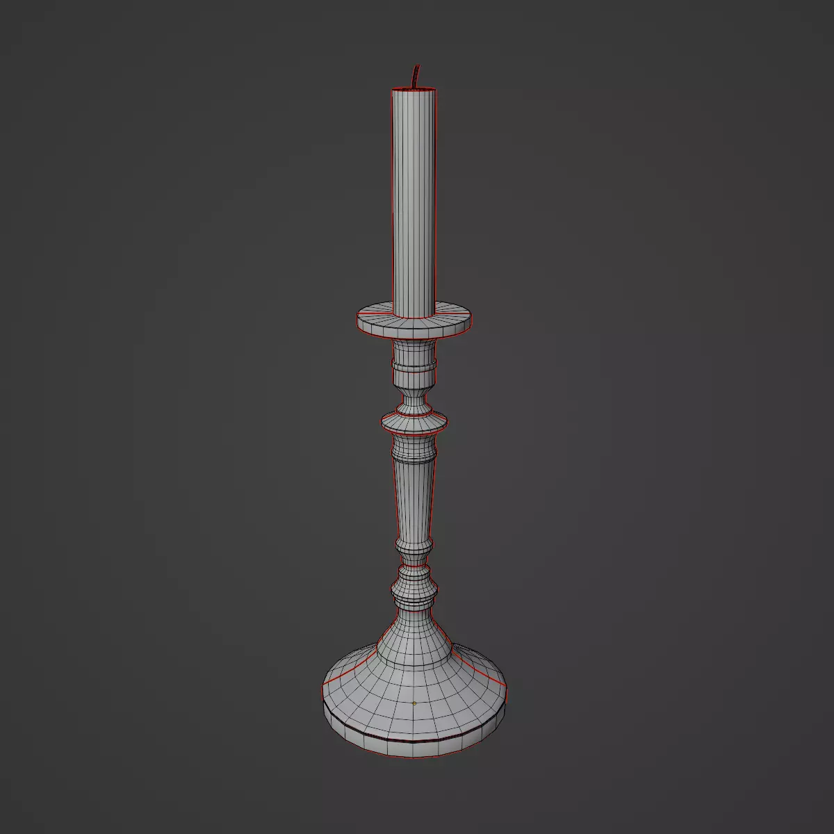 Vintage Candlestick Set Low-poly 3D model_25