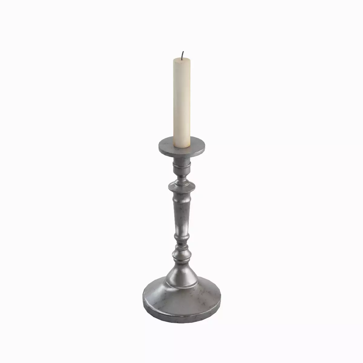 Vintage Candlestick Set Low-poly 3D model_11