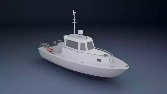 Coast Guard Patrol Boat Low-poly 3D model