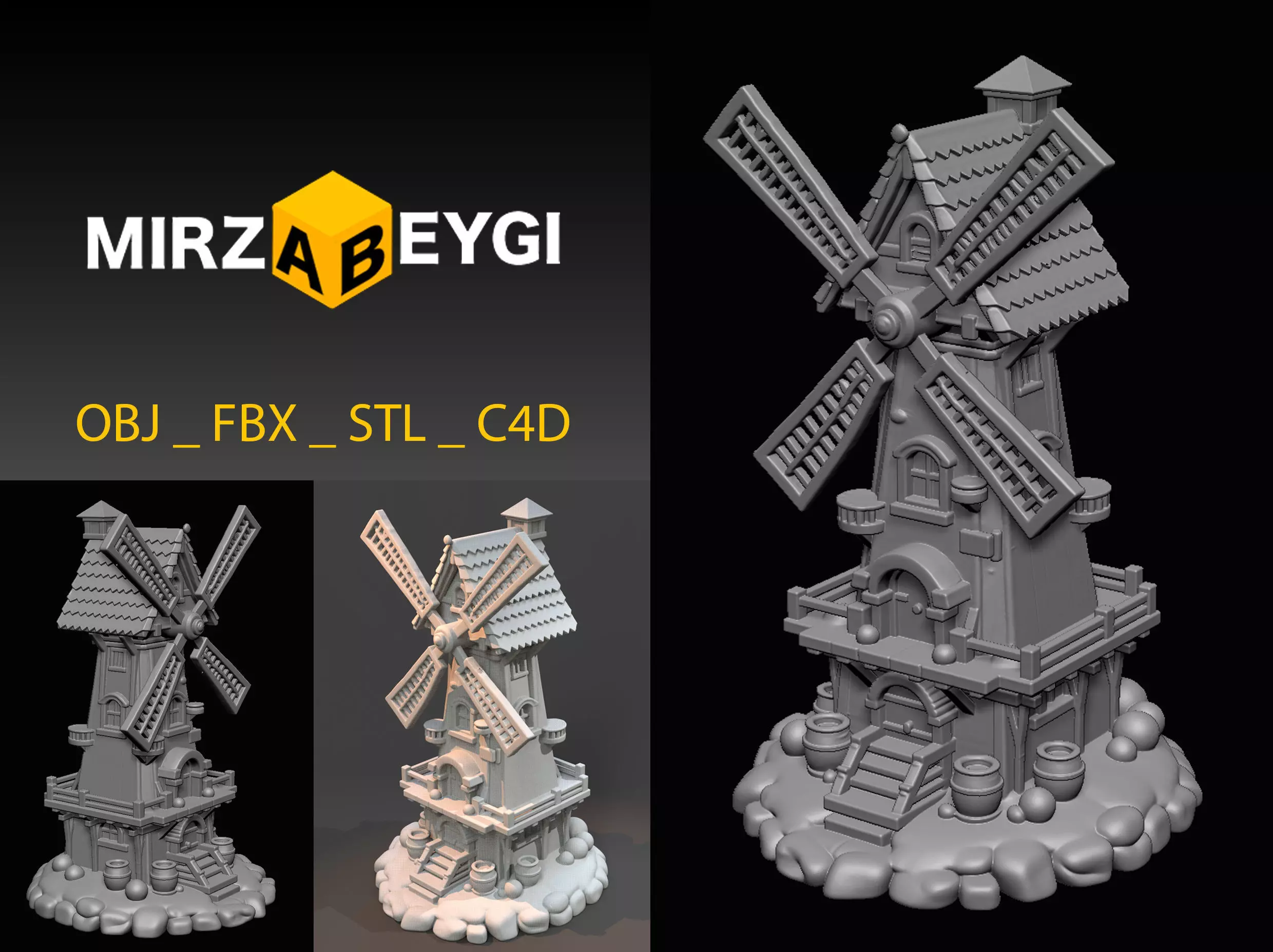 3D Windmill Model 3D print model