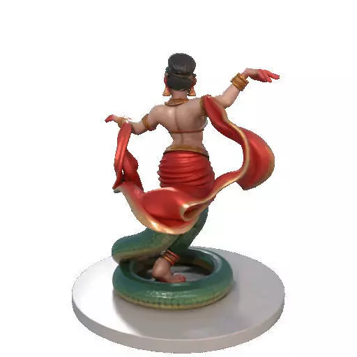 2258 Indian Serpent Woman Dancer on Pedestal magic 3D print model_19