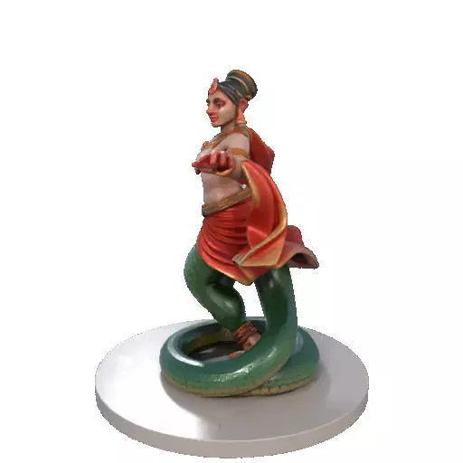 2258 Indian Serpent Woman Dancer on Pedestal magic 3D print model_29
