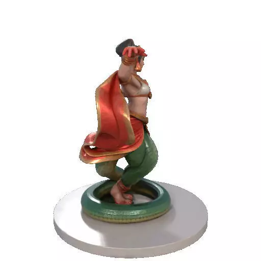 2258 Indian Serpent Woman Dancer on Pedestal magic 3D print model_14