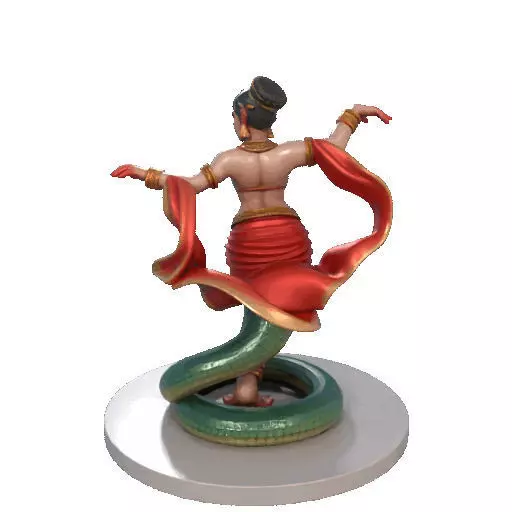 2258 Indian Serpent Woman Dancer on Pedestal magic 3D print model_22