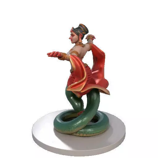 2258 Indian Serpent Woman Dancer on Pedestal magic 3D print model_27