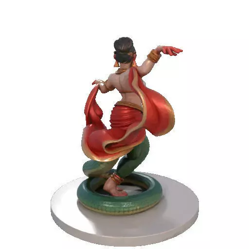 2258 Indian Serpent Woman Dancer on Pedestal magic 3D print model_17
