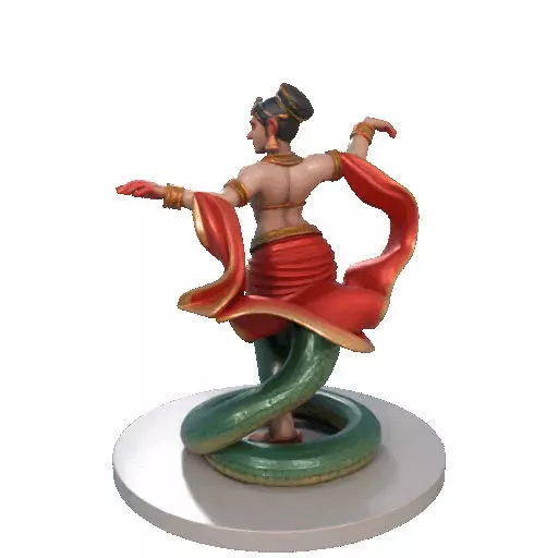 2258 Indian Serpent Woman Dancer on Pedestal magic 3D print model_24