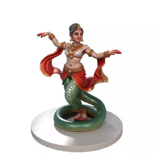 2258 Indian Serpent Woman Dancer on Pedestal magic 3D print model_35