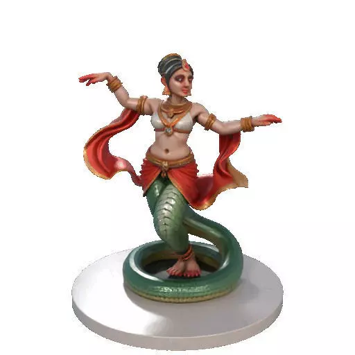 2258 Indian Serpent Woman Dancer on Pedestal magic 3D print model_6