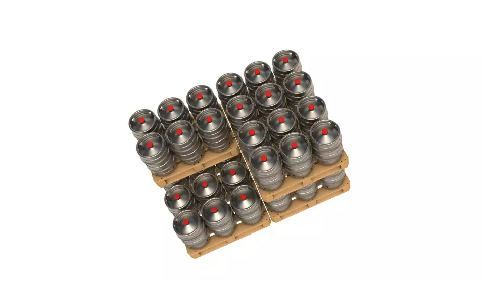 Pallets Of Beer Kegs 3D model_6