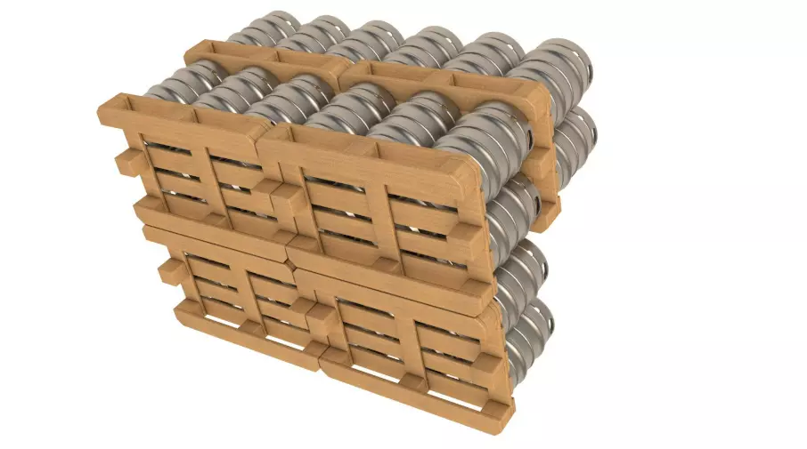 Pallets Of Beer Kegs 3D model_1