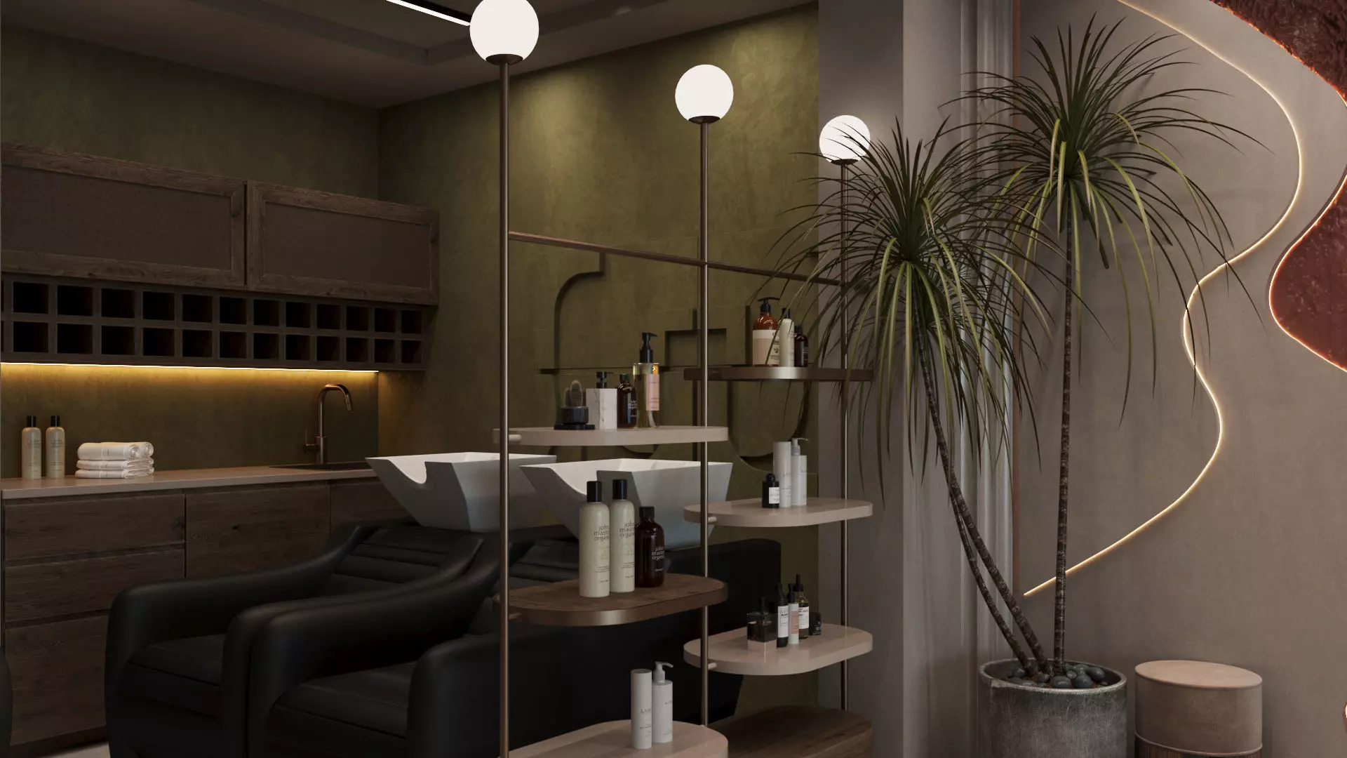 Beauty Salon Interior Scene 3d Model 3D model_4