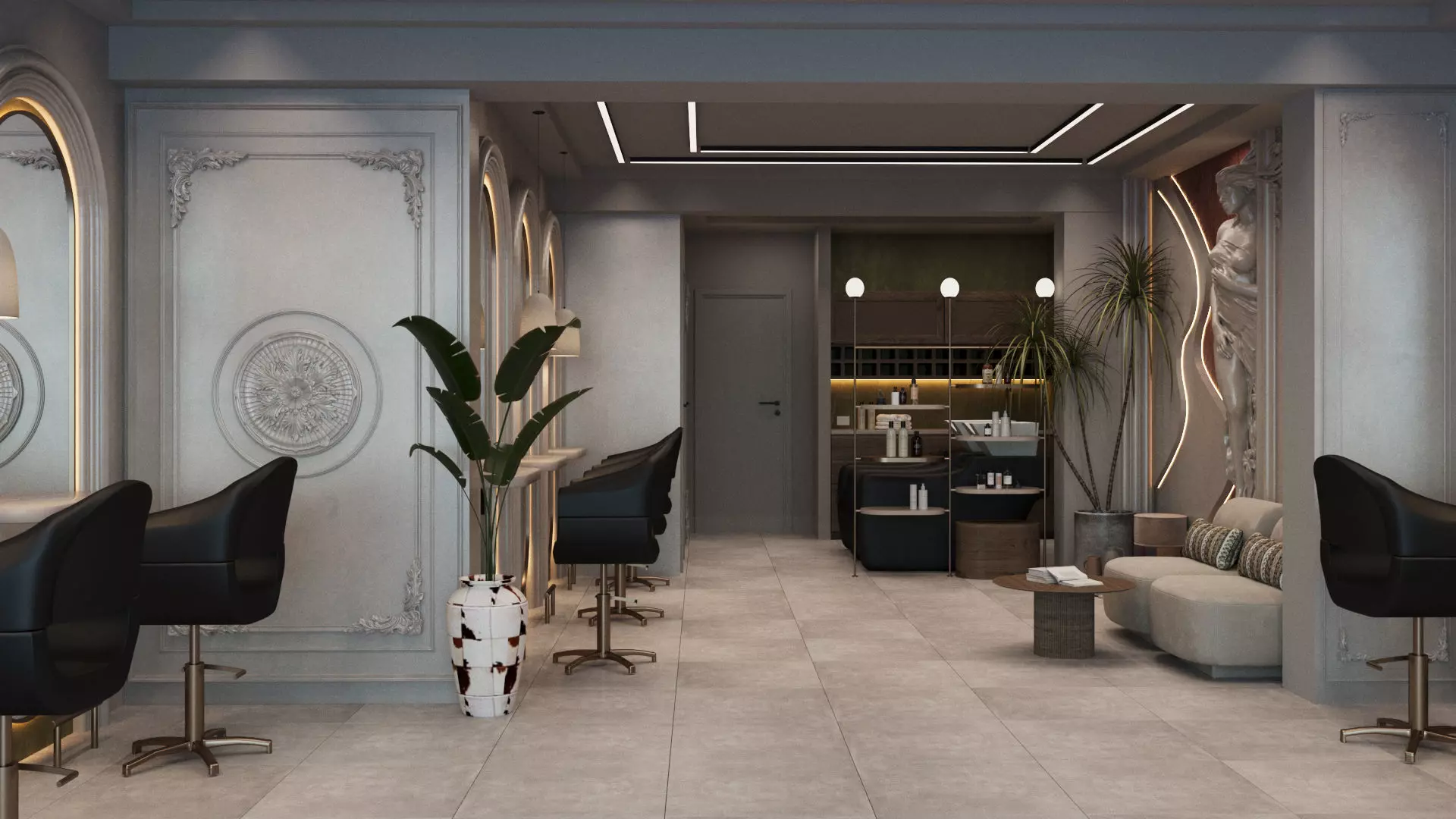 Beauty Salon Interior Scene 3d Model 3D model_3