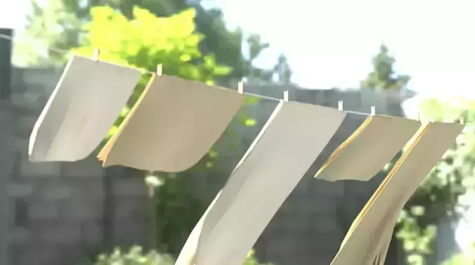 Cloth Hanging Rope Low-poly 3D model