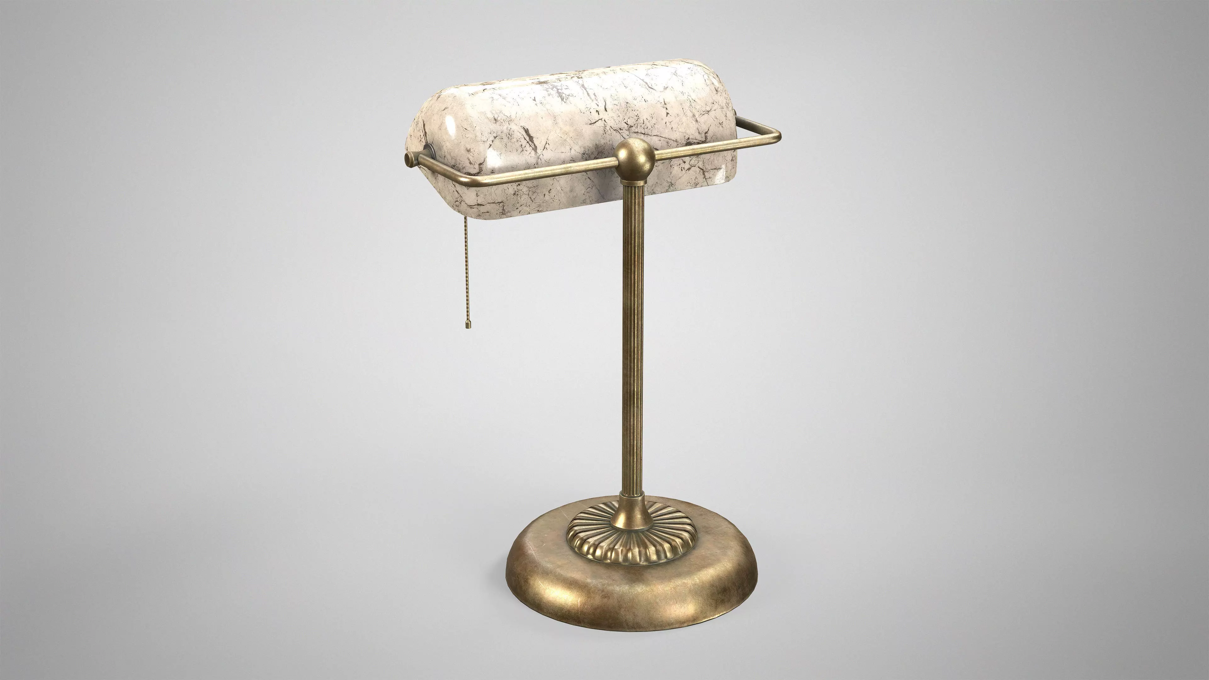 Vintage Banker Lamp - Retro Office Lamp AAA Game Ready Low-poly 3D model_9