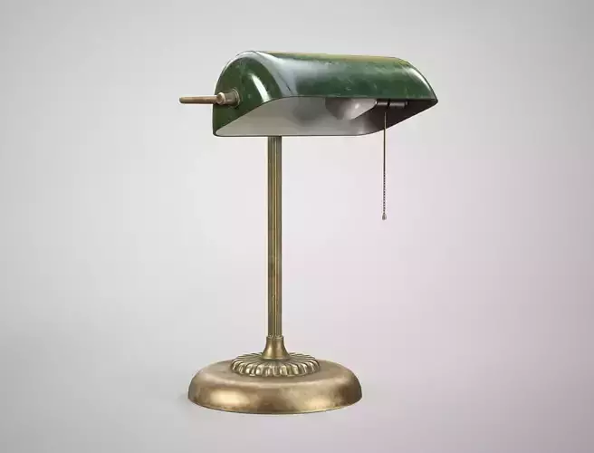 Vintage Banker Lamp - Retro Office Lamp AAA Game Ready