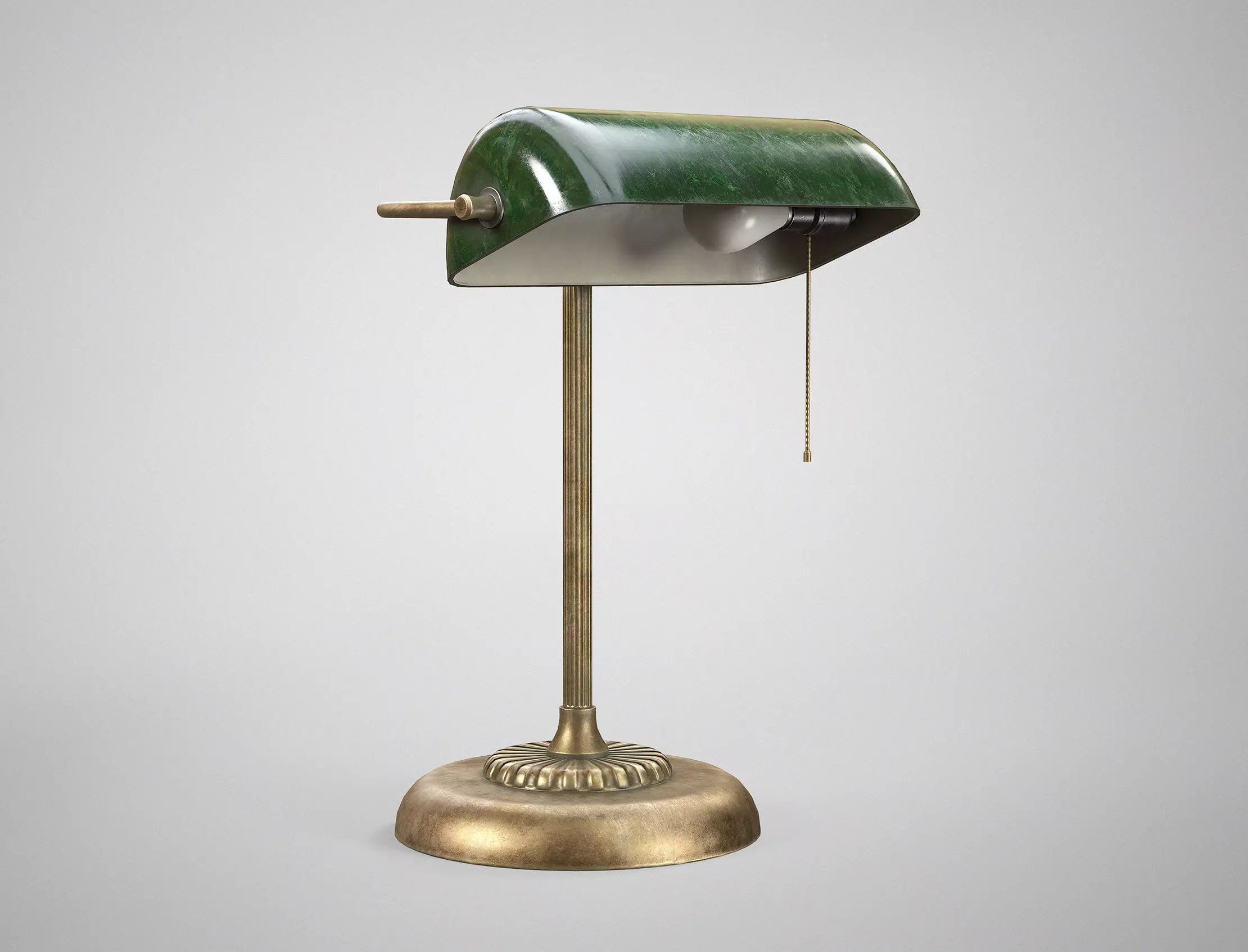 Vintage Banker Lamp - Retro Office Lamp AAA Game Ready Low-poly 3D model_0