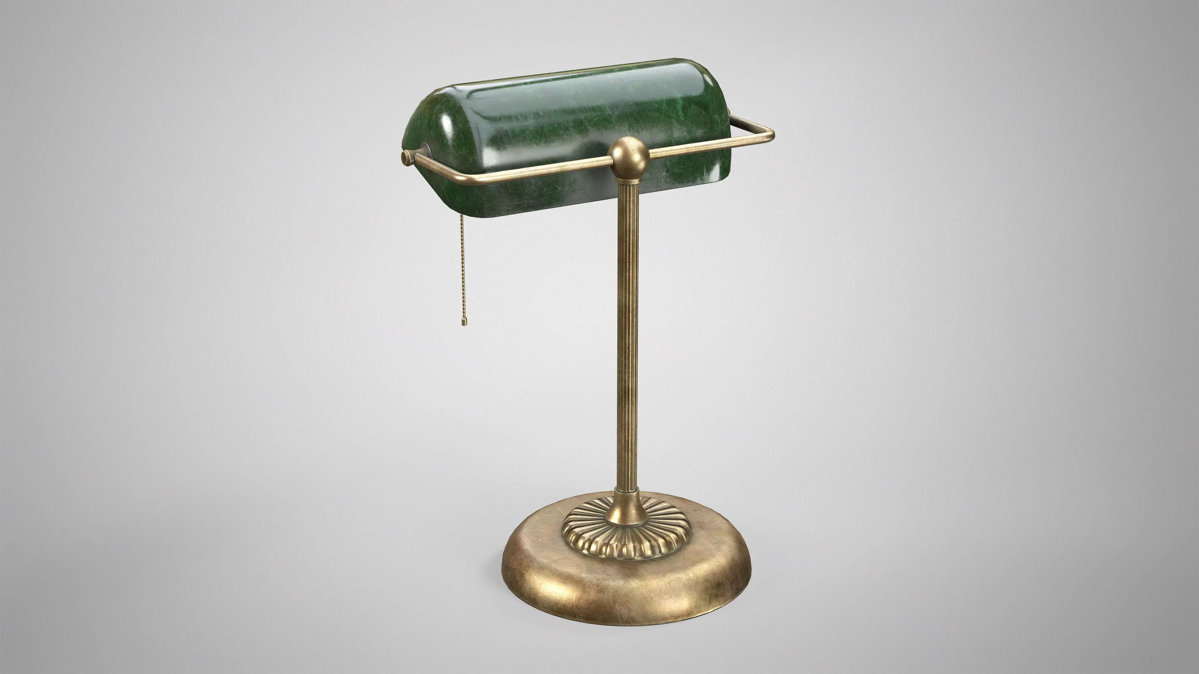 Vintage Banker Lamp - Retro Office Lamp AAA Game Ready Low-poly 3D model_2