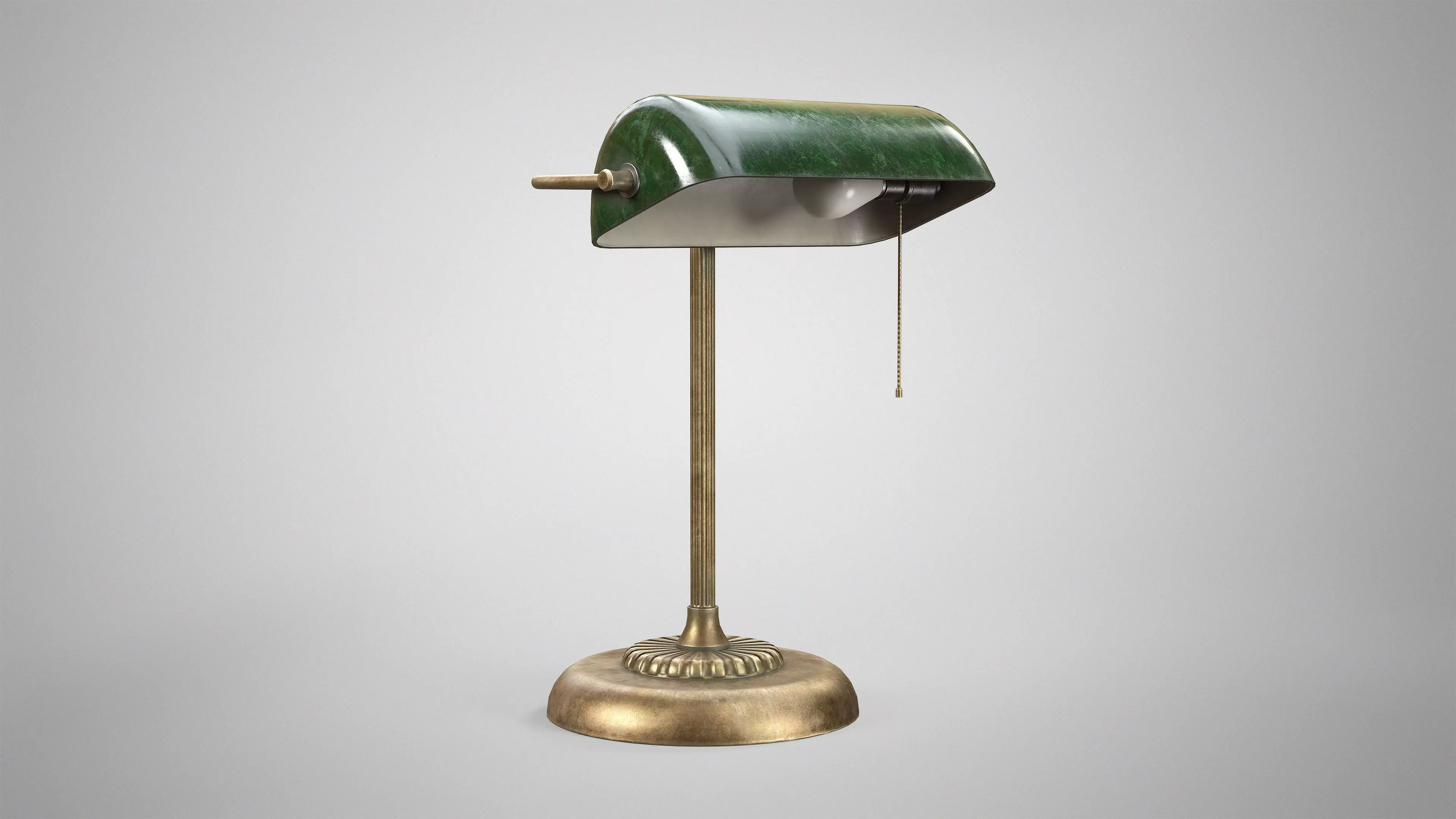 Vintage Banker Lamp - Retro Office Lamp AAA Game Ready Low-poly 3D model_11