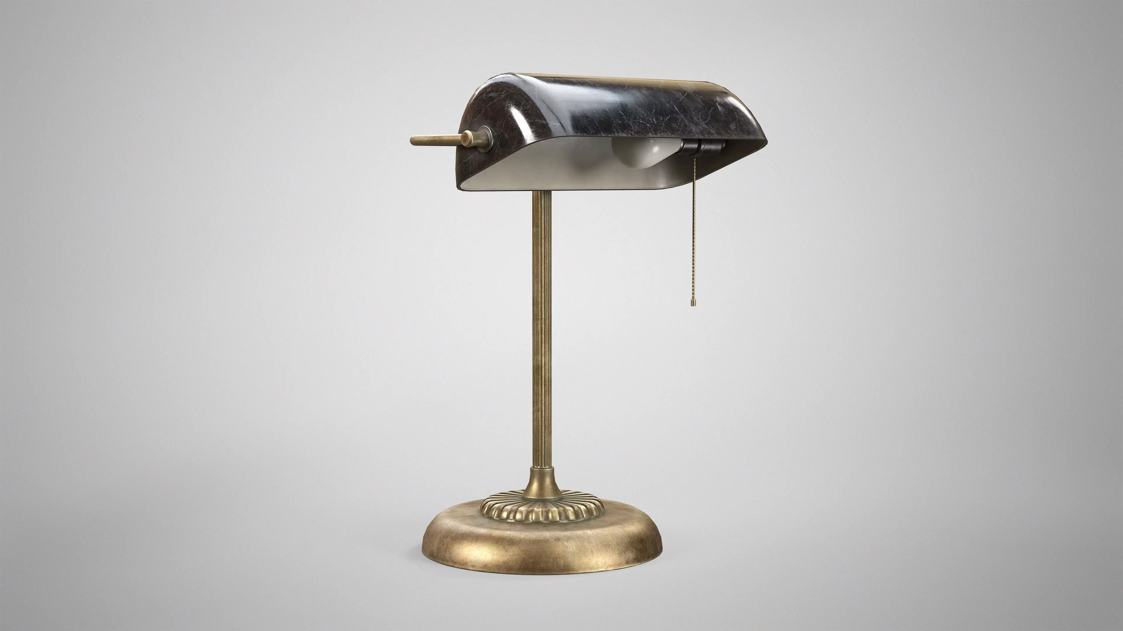 Vintage Banker Lamp - Retro Office Lamp AAA Game Ready Low-poly 3D model_5