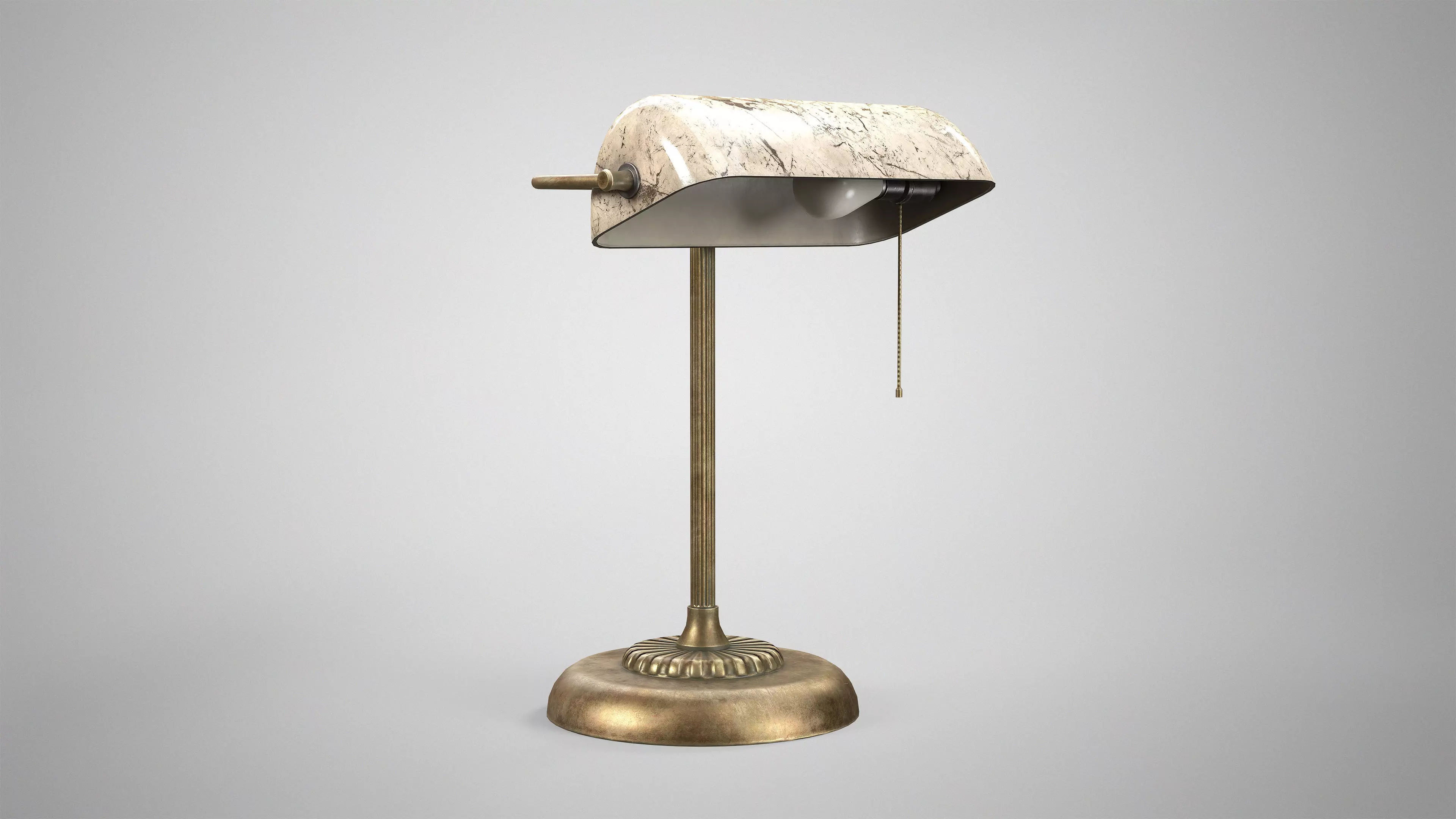 Vintage Banker Lamp - Retro Office Lamp AAA Game Ready Low-poly 3D model_8