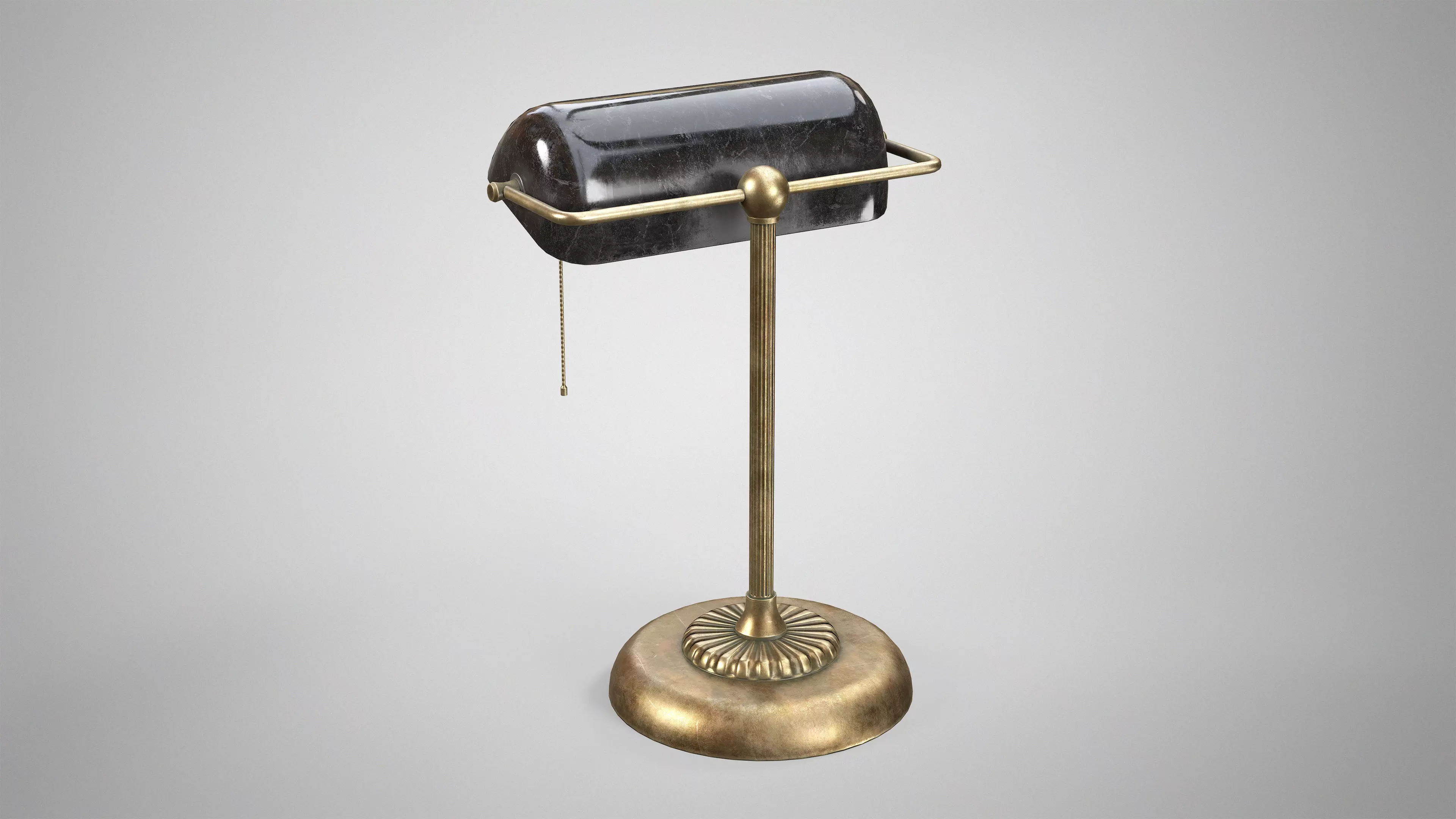 Vintage Banker Lamp - Retro Office Lamp AAA Game Ready Low-poly 3D model_6