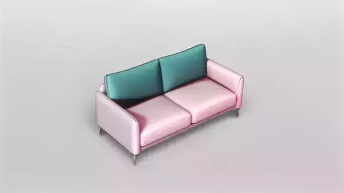 Modern Two-Tone Sofa 3D Model