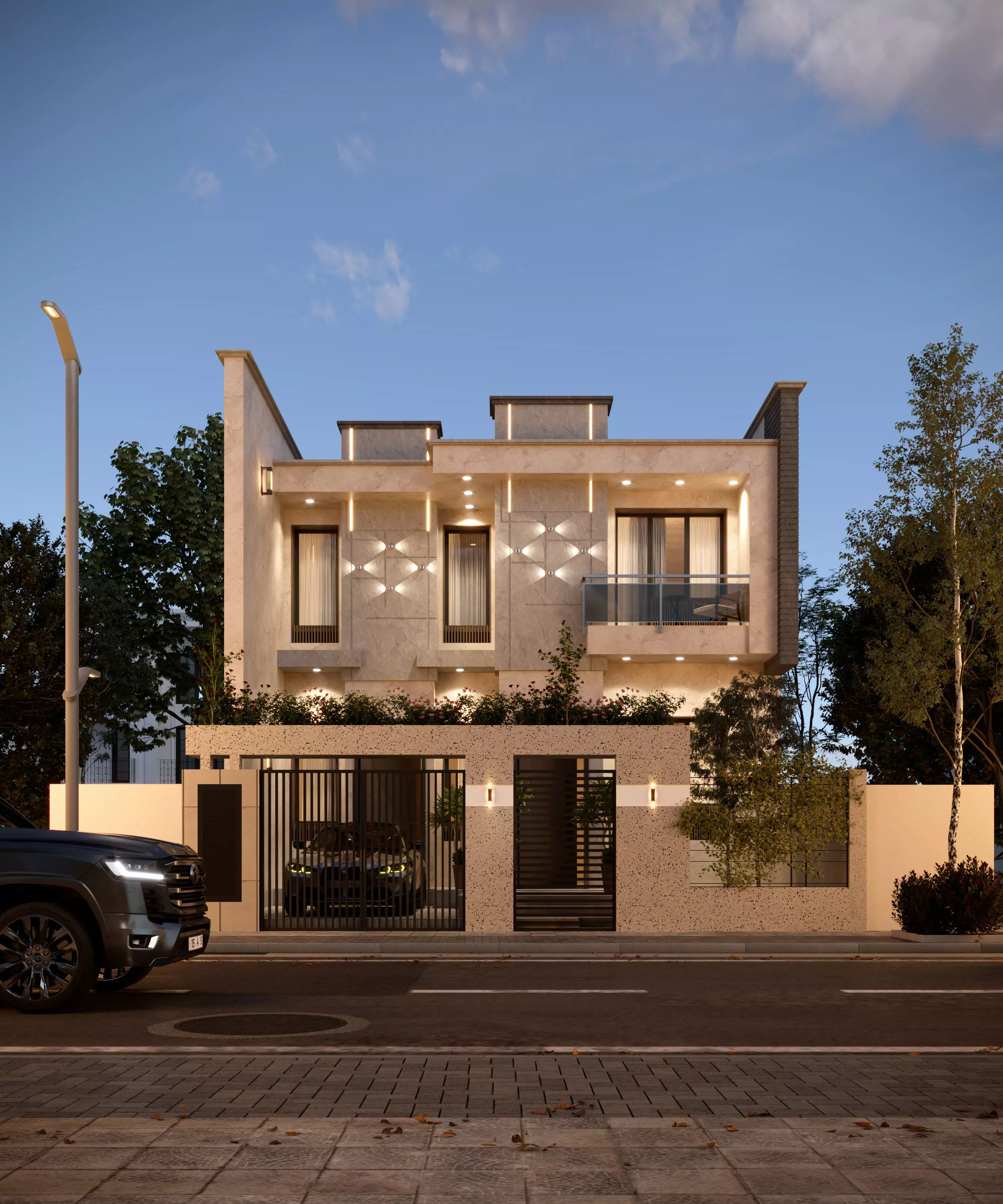 Modern House Exterior Design 3D model_1