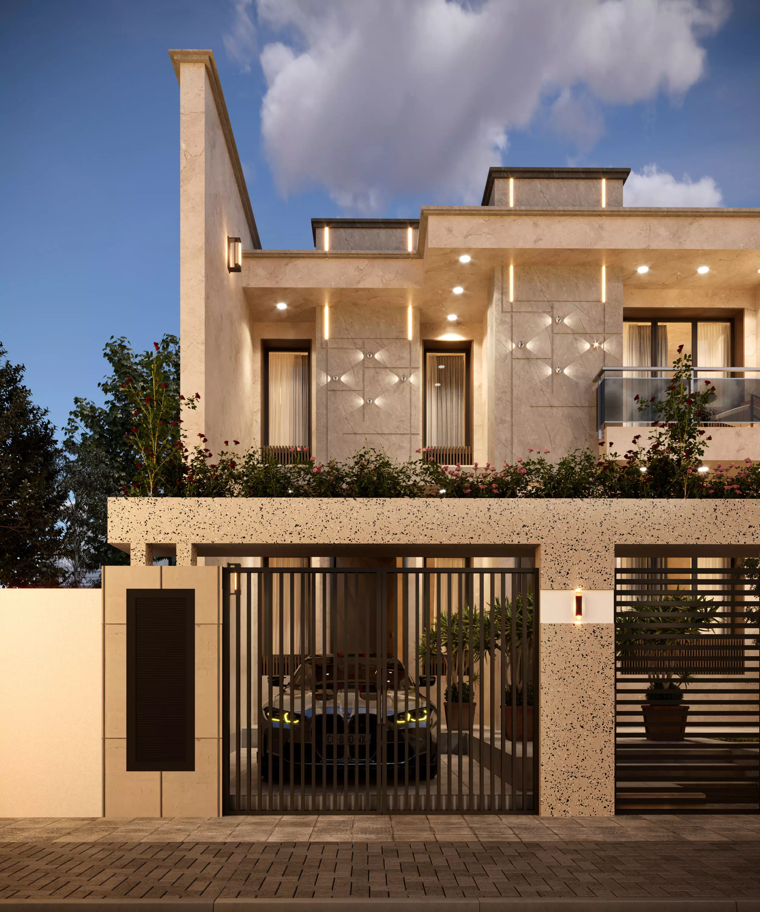 Modern House Exterior Design 3D model_3