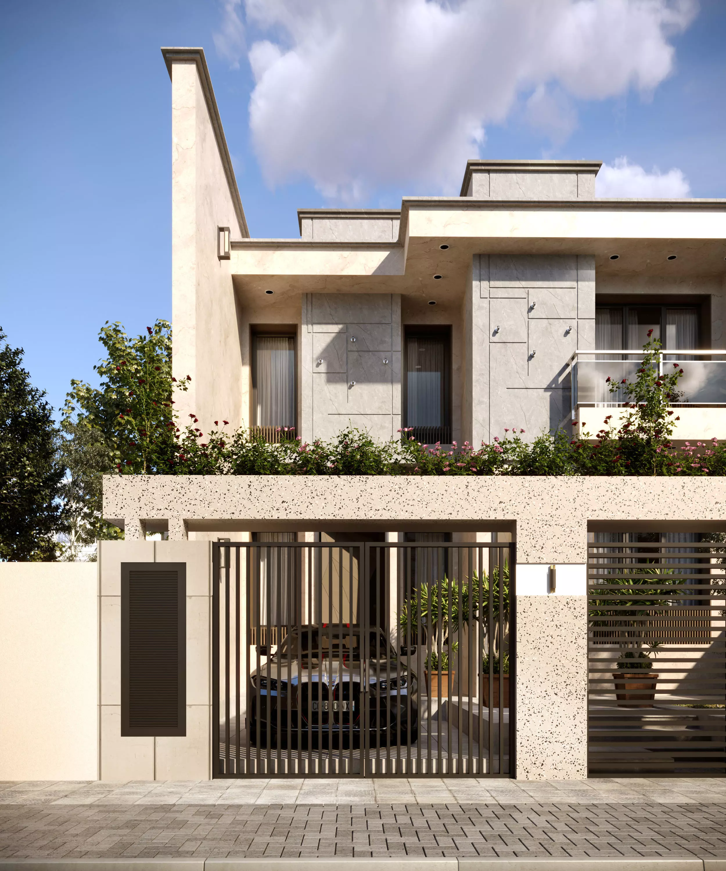 Modern House Exterior Design 3D model_2