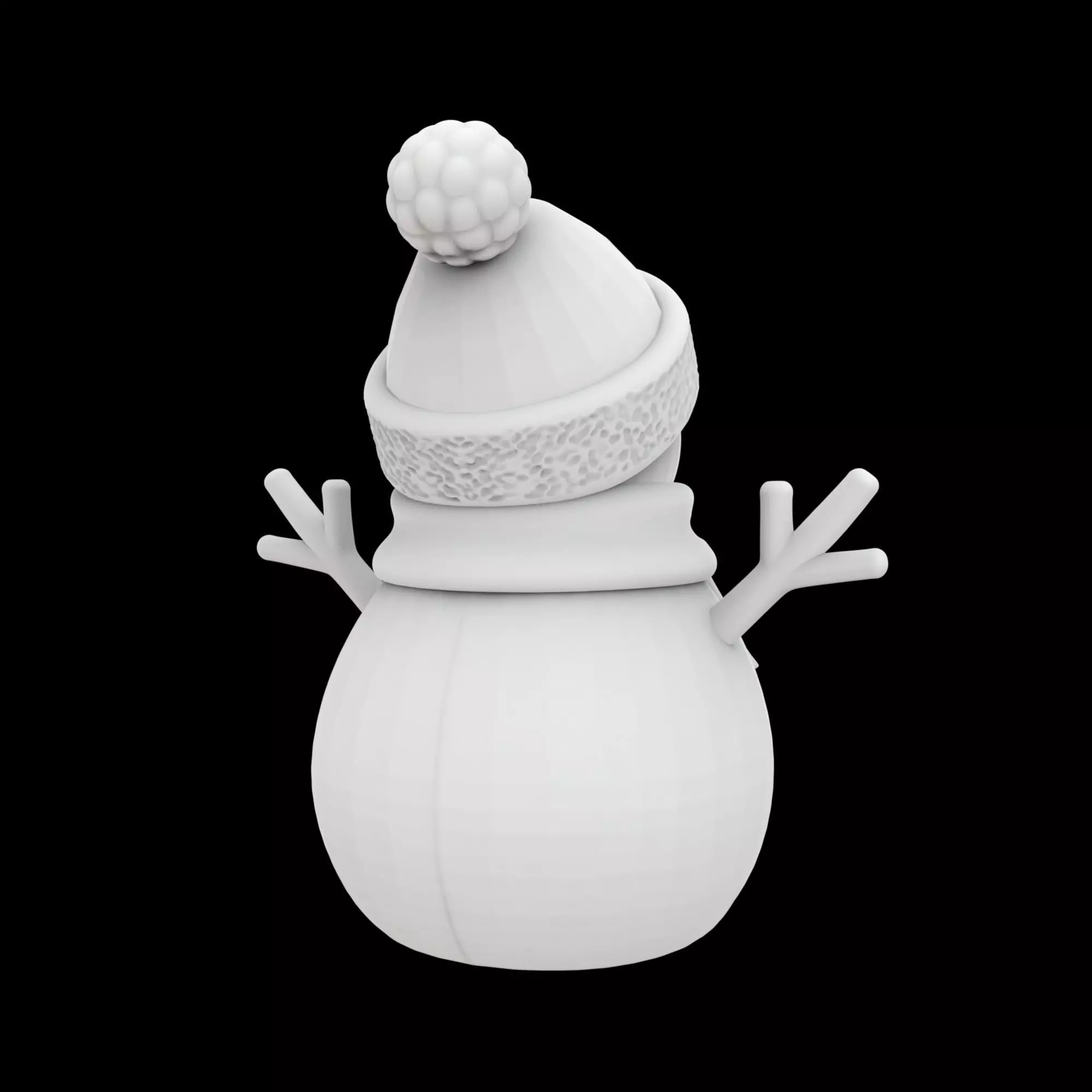Cute Snowman Figurine 3D Printable Model 3D print model_4