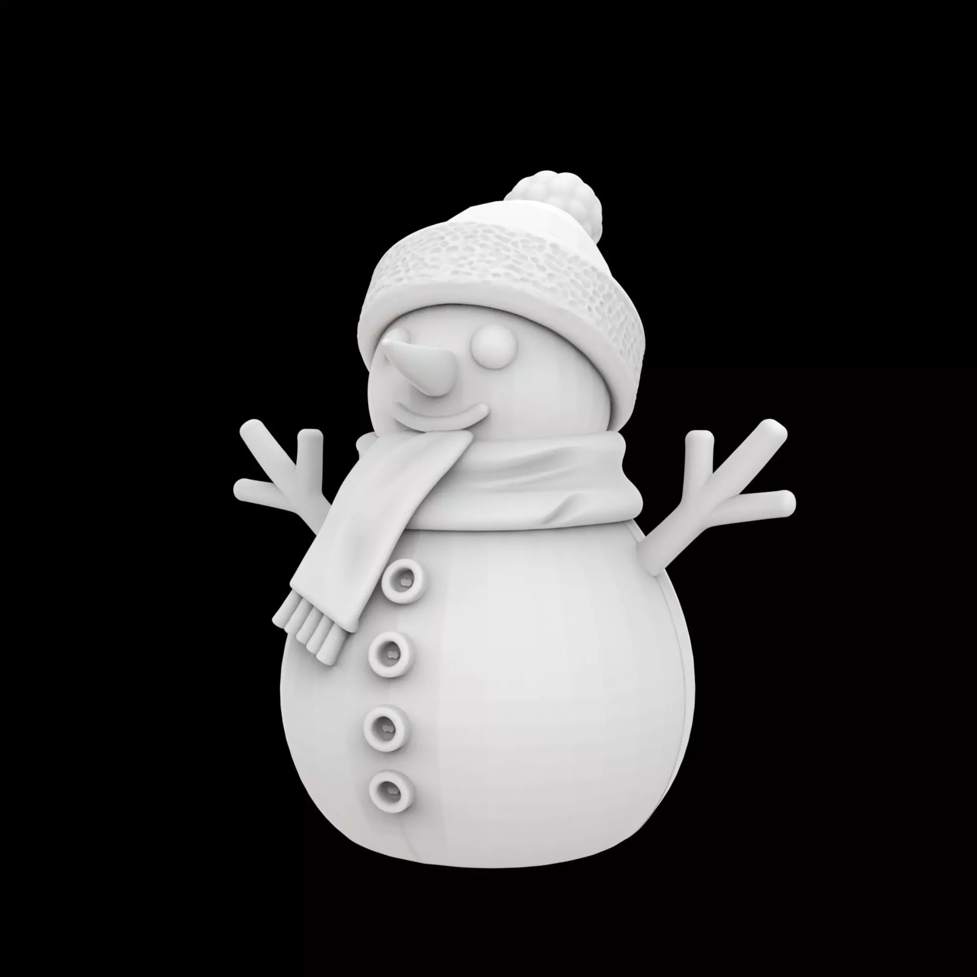 Cute Snowman Figurine 3D Printable Model 3D print model_1